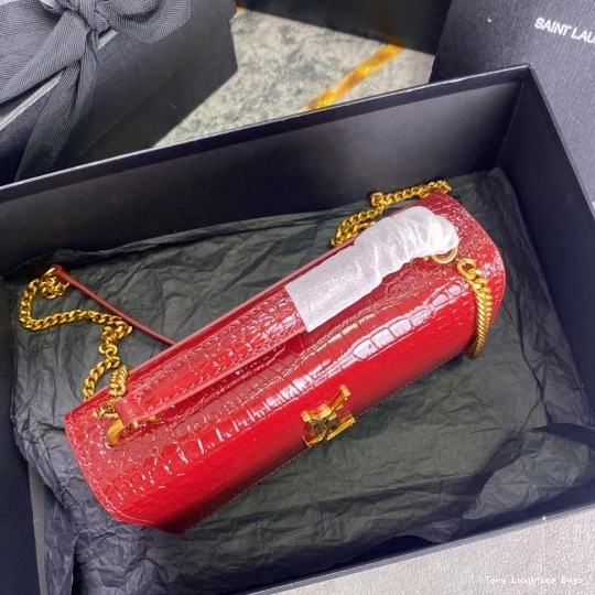 Tony Luxuries SUNSET YSL SHINY LEATHER CROCODILE-EMBOSSED IN 0805